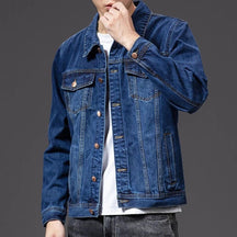 Herren Denim-Jacke mit Knopfleiste