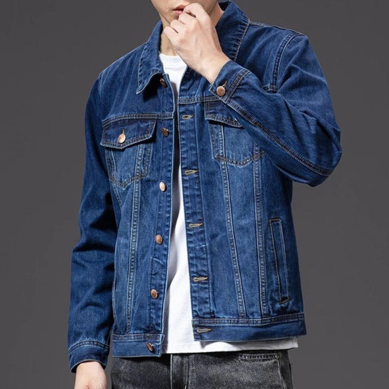 Herren Denim-Jacke mit Knopfleiste