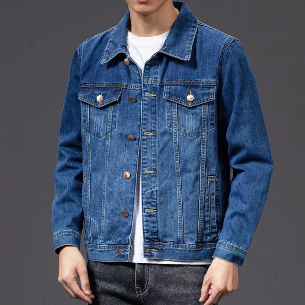 Herren Denim-Jacke mit Knopfleiste