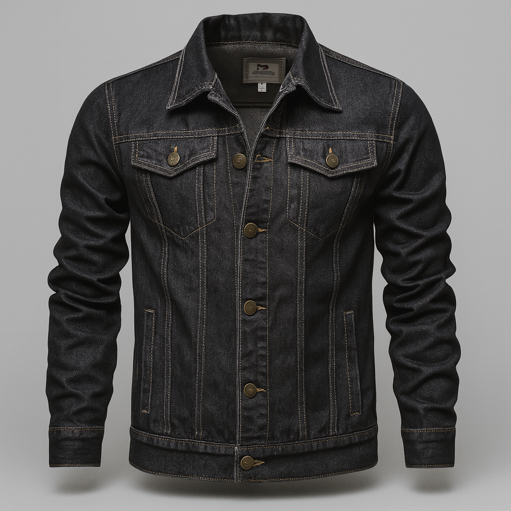 Herren Klassische Denim Truckerjacke für lässige Schichtung