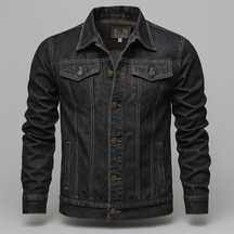Herren Klassische Denim Truckerjacke für lässige Schichtung