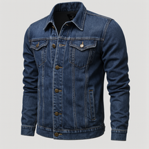 Herren Klassische Denim Truckerjacke für lässige Schichtung