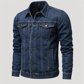 Herren Klassische Denim Truckerjacke für lässige Schichtung