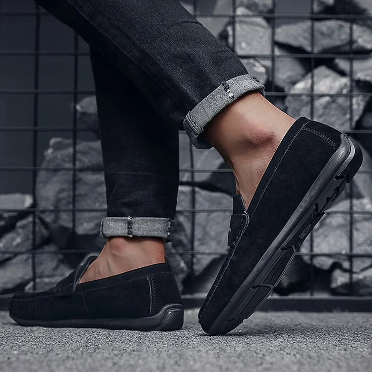 Herren Wildleder Slipper – Klassische Slip-On Slipper