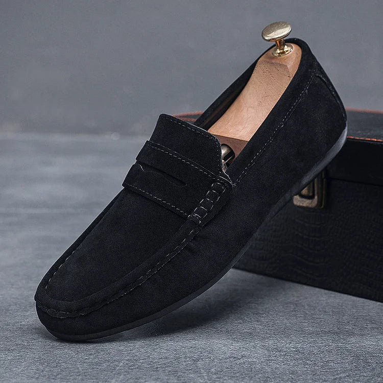 Herren Wildleder Slipper – Klassische Slip-On Slipper