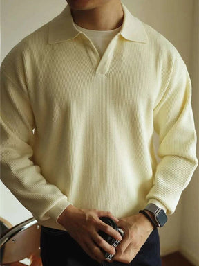 Herren Pullover mit umgeschlagenem Kragen