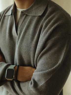 Herren Pullover mit umgeschlagenem Kragen