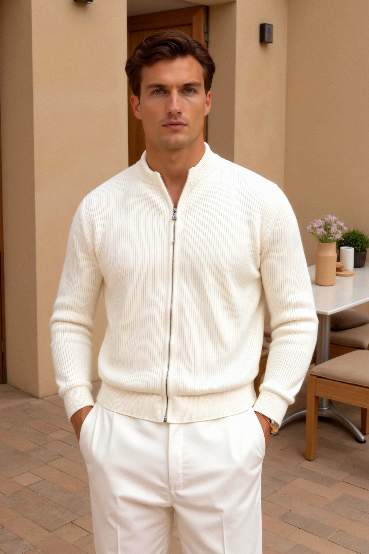 Herren Strickpullover mit Rundhalsausschnitt für den täglichen Gebrauch