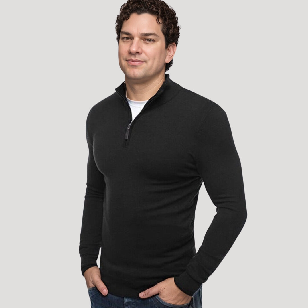 Herren Leichter Halbzip Pullover
