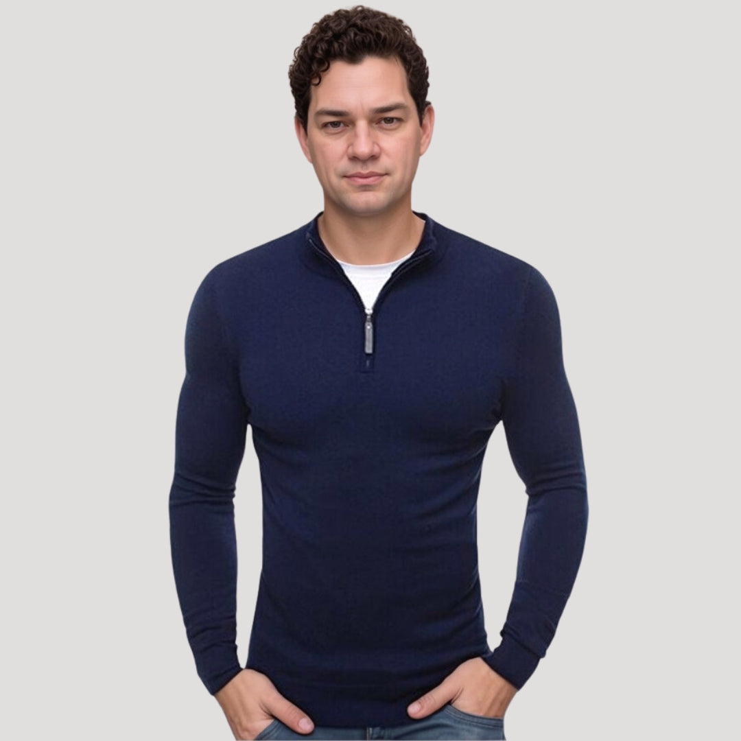 Herren Leichter Halbzip Pullover