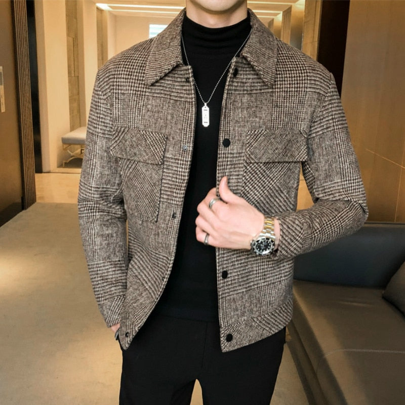 Herren Casual Patchwork Mantel