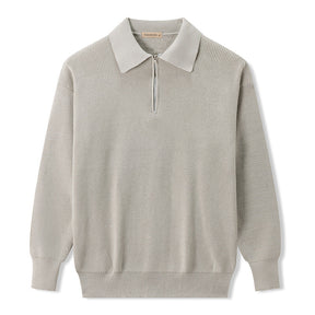 Herren Polo Pullover mit Reißverschluss - Weiches Strickmode-Oberteil