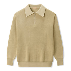 Herren Polo Pullover mit Reißverschluss - Weiches Strickmode-Oberteil
