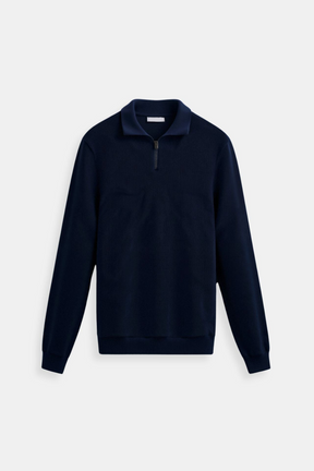 Herren Viertel-Reißverschluss Pullover - Klassisches Strickdesign aus Wolle