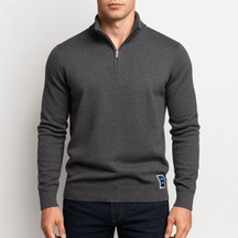 Herren Quarter-Zip Pullover - Figurbetontes Strickdesign