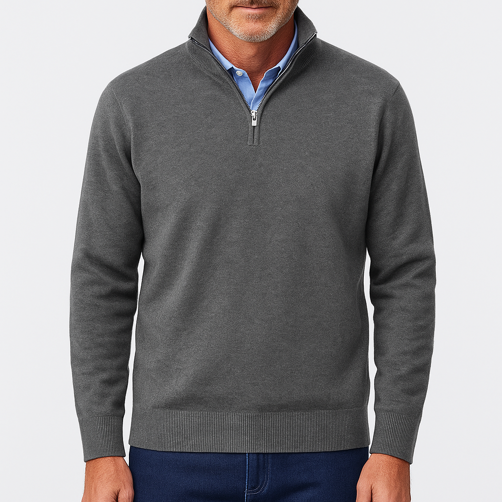 Herren Viertelzip-Pullover - Leichter Strickoberteil
