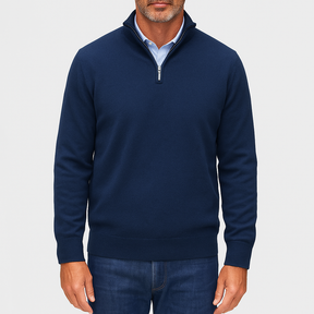 Herren Viertelzip-Pullover - Leichter Strickoberteil