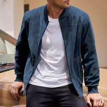 Herren Retro Wildlederjacke - Stylische Alltagsjacke