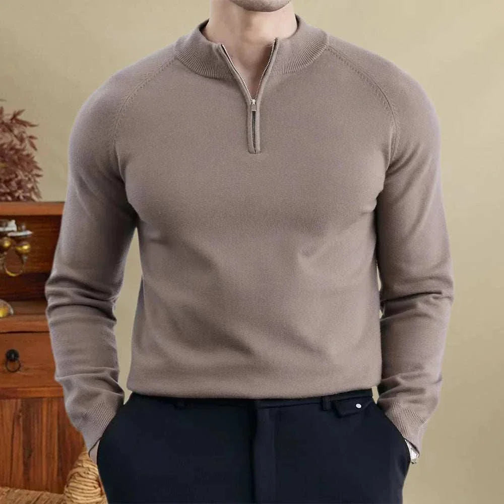 Herren Woll Slim-Fit Pullover