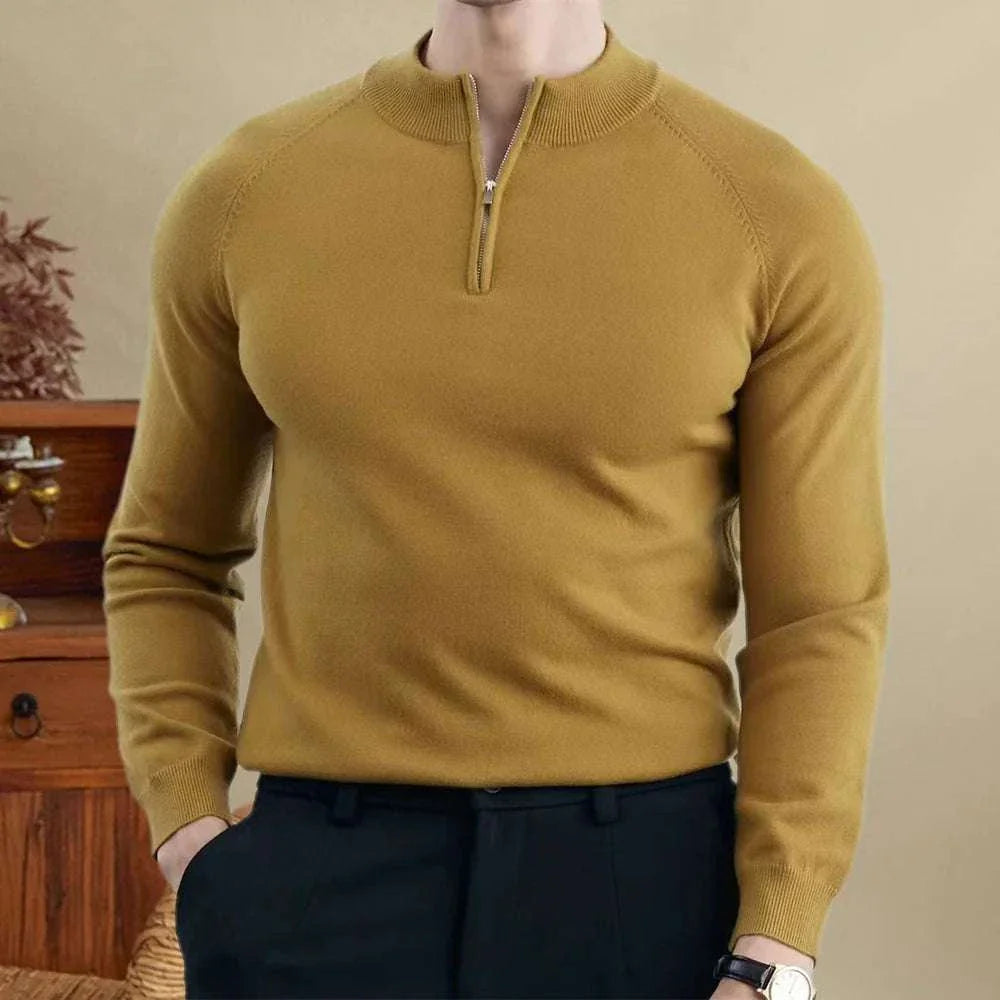 Herren Woll Slim-Fit Pullover