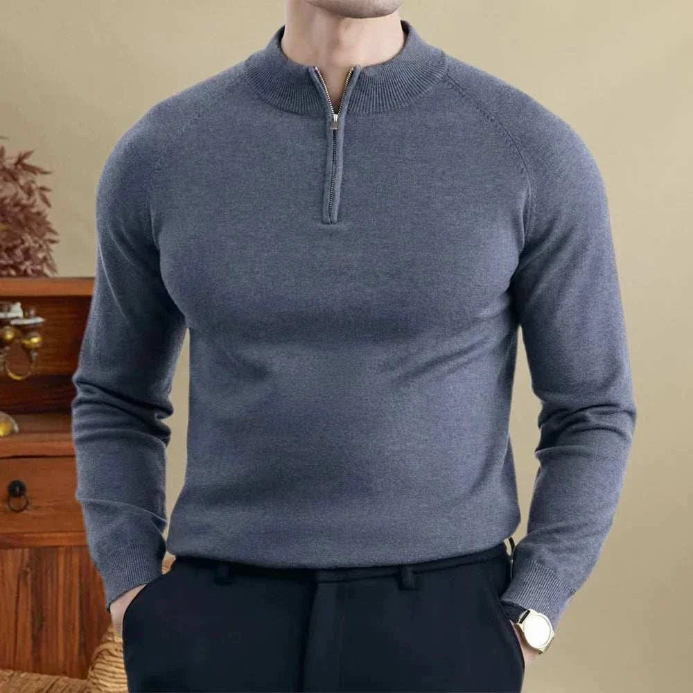 Herren Woll Slim-Fit Pullover