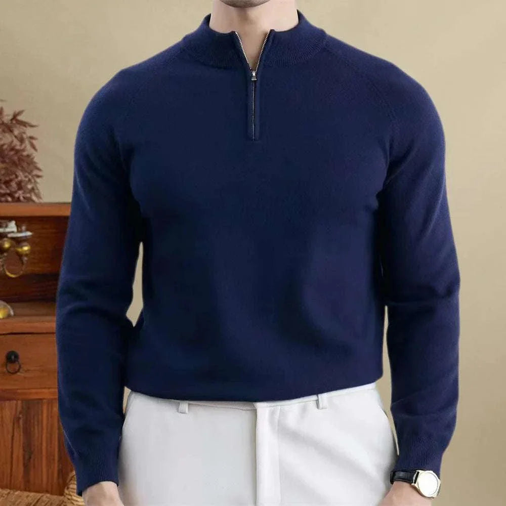 Herren Woll Slim-Fit Pullover