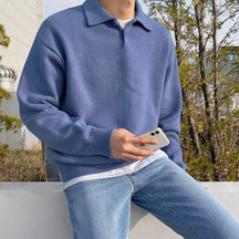 Herren Woll-Polo-Pullover