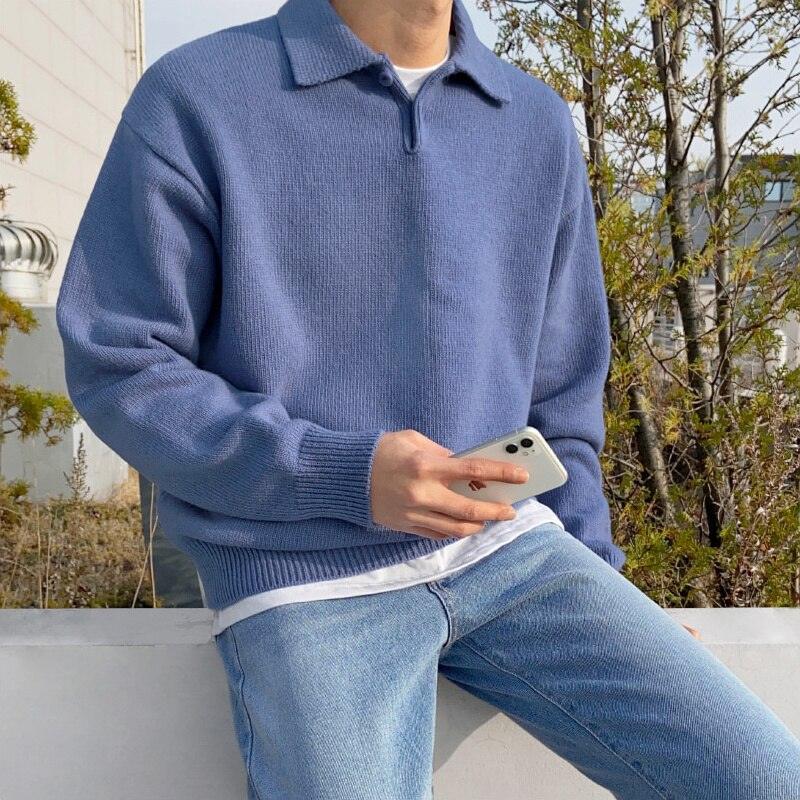 Herren Woll-Polo-Pullover