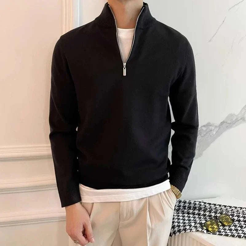 Herren Strick Zip-Up Pullover