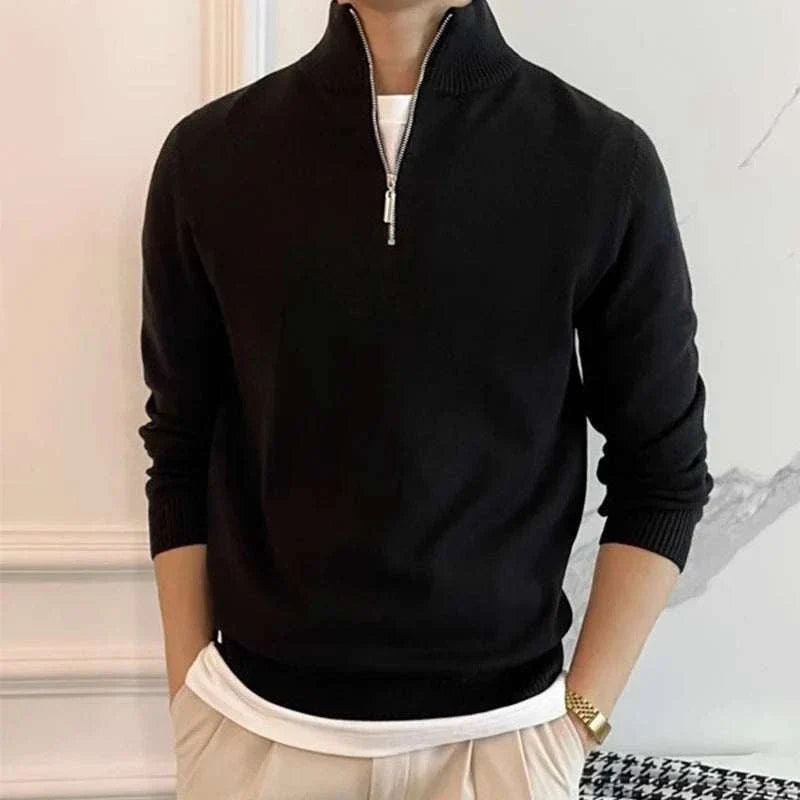 Herren Strick Zip-Up Pullover