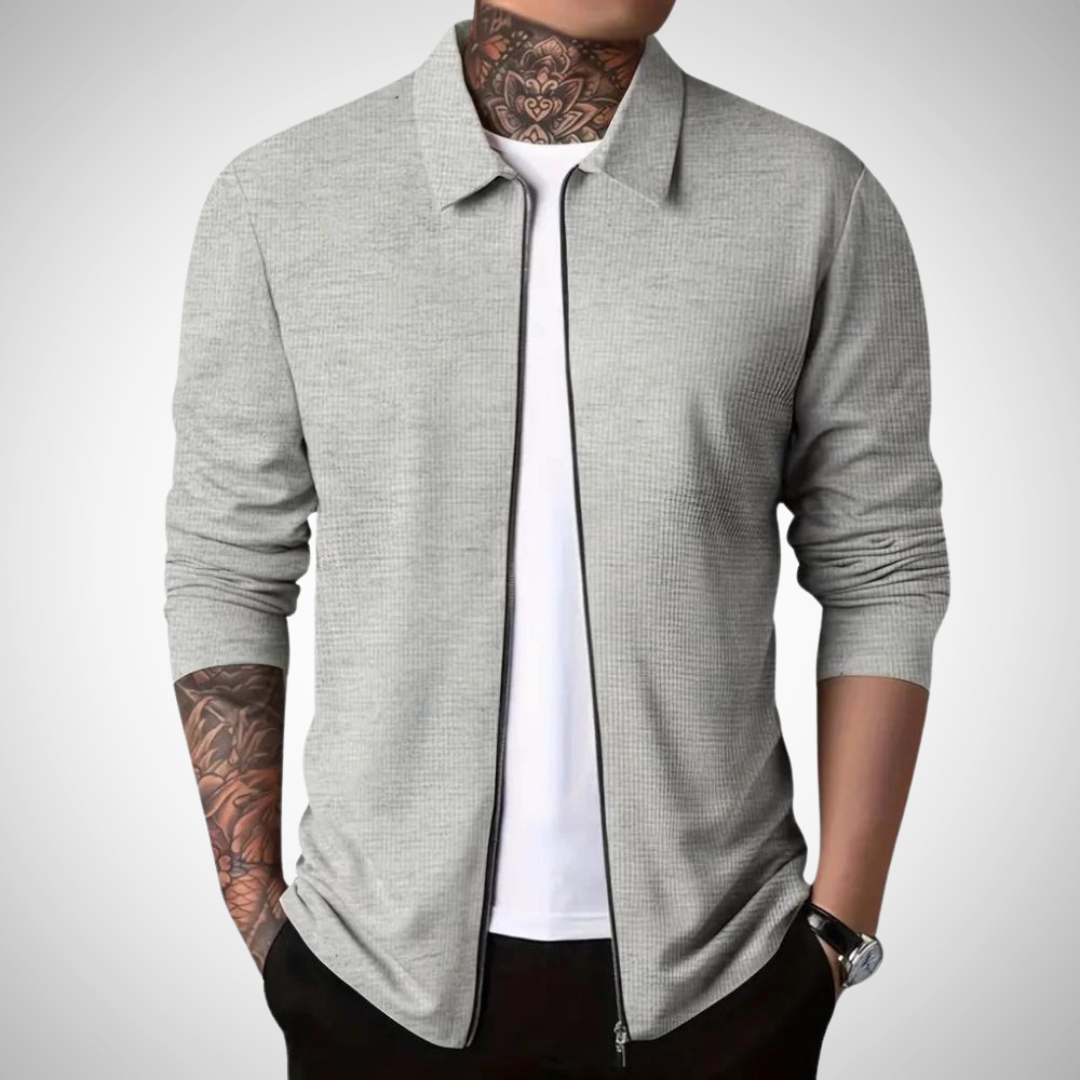 Herren Zip-Up Cardigan - Slim Fit Leichtes Design
