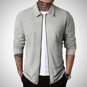 Herren Zip-Up Cardigan - Slim Fit Leichtes Design