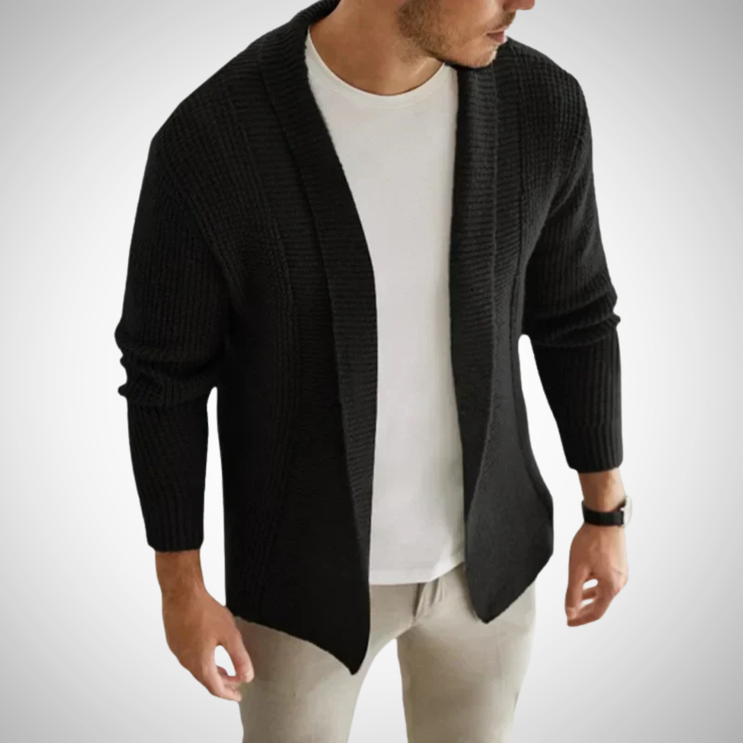 Herren Zip-Up Cardigan - Stilvolles Strick-Layering-Stück