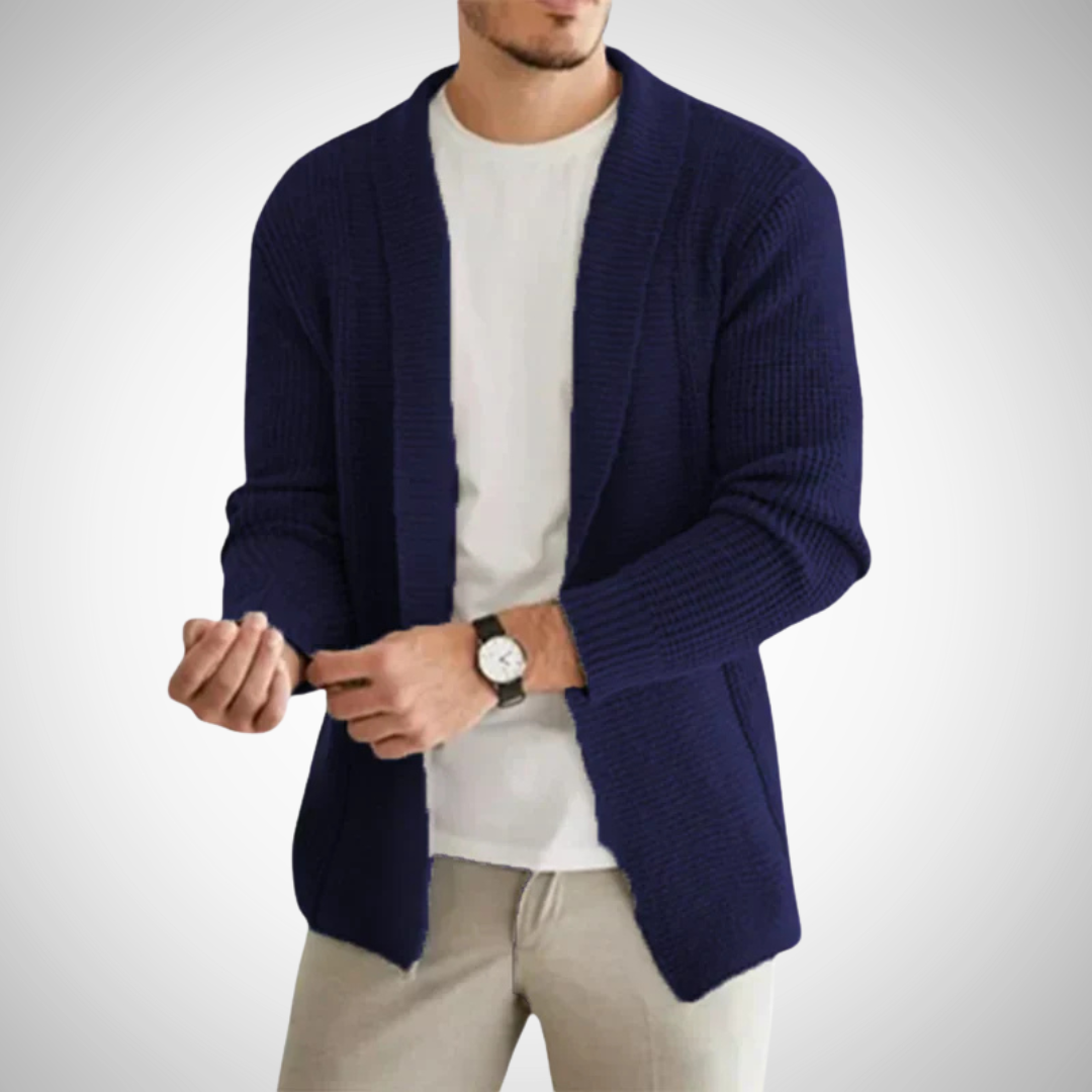 Herren Zip-Up Cardigan - Stilvolles Strick-Layering-Stück