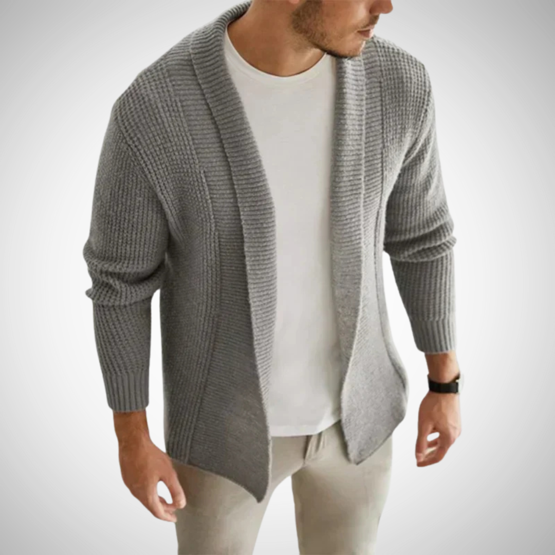 Herren Zip-Up Cardigan - Stilvolles Strick-Layering-Stück