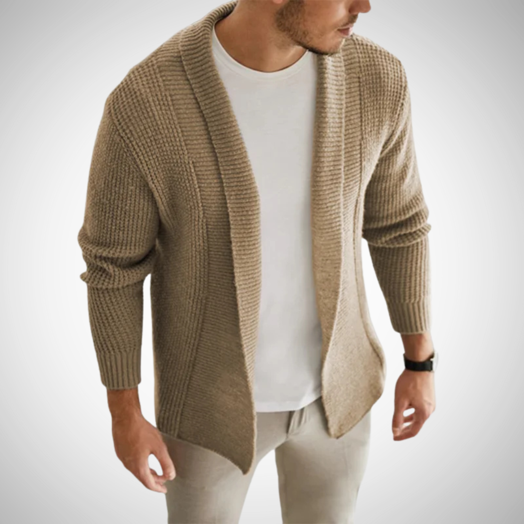 Herren Zip-Up Cardigan - Stilvolles Strick-Layering-Stück
