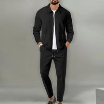 Milo Herren Set | 100% Baumwolle, Lässiger Zip-Up Mantel und Hose für Herbst