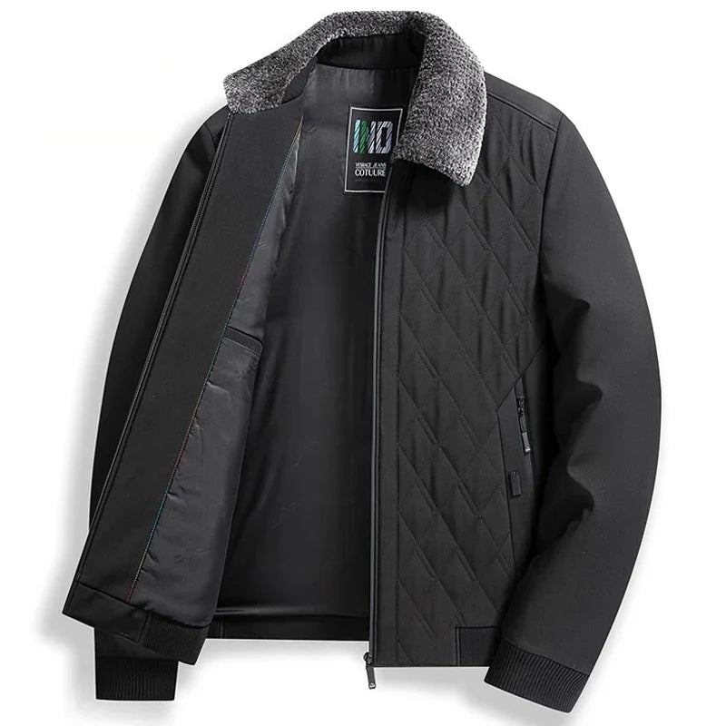 Parker Herrenjacke | Baumwolle mit Pelzkragen, Winterjacke