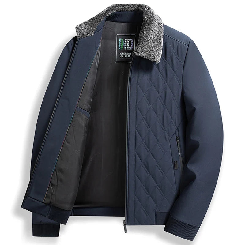 Parker Herrenjacke | Baumwolle mit Pelzkragen, Winterjacke