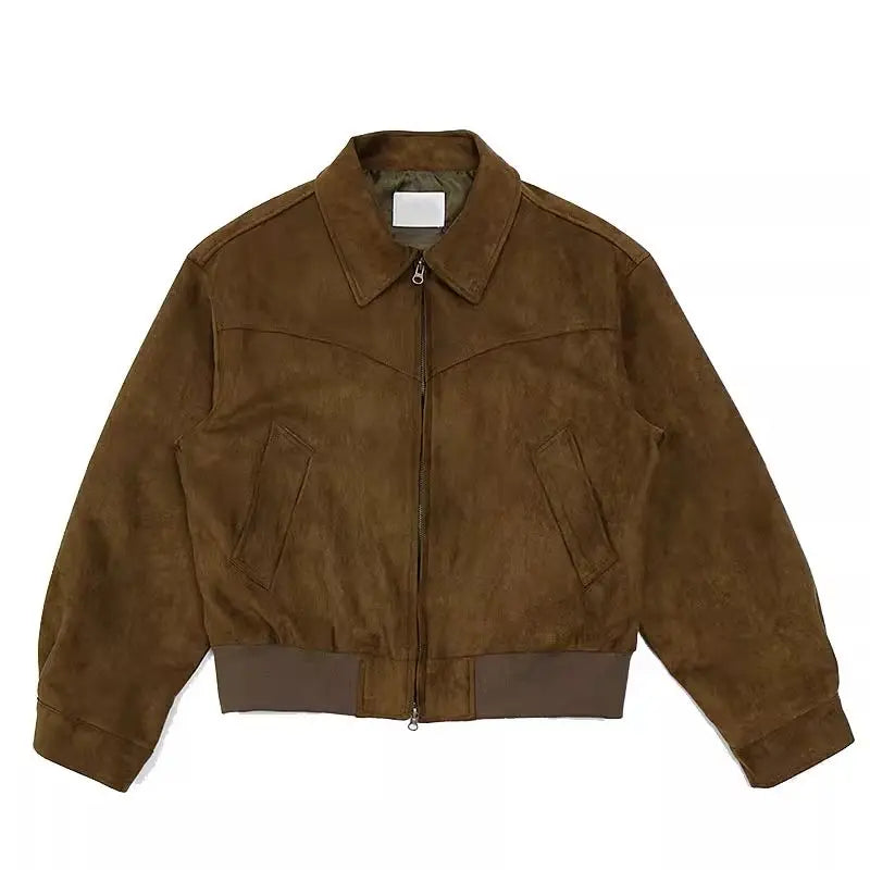 Rico Herren Mantel Lang | Wildleder, Retro Design, Lässig