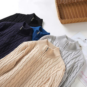 Castello | Hochwertiger Baumwoll-Half-Zip-Pullover