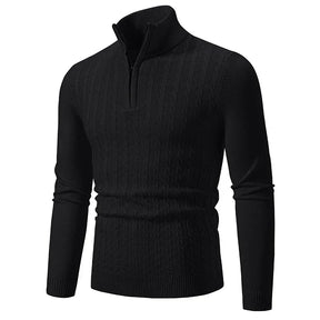 ByCastello | Kabelstrick Halb-Zip Pullover