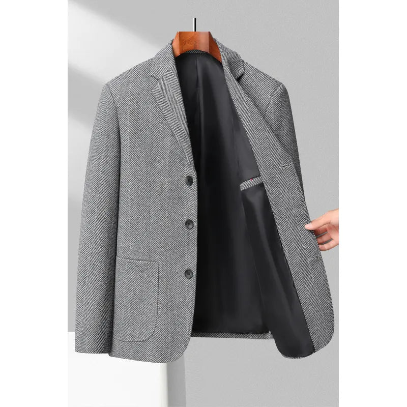 Herren Blazer aus Wollmischung in taillierter Passform