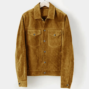 Sam Herren Jacke | Slim Fit Faux Wildleder, Elegant