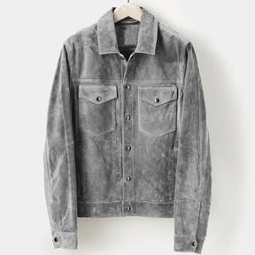 Sam Herren Jacke | Slim Fit Faux Wildleder, Elegant