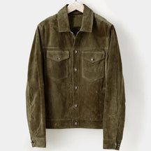 Sam Herren Jacke | Slim Fit Faux Wildleder, Elegant