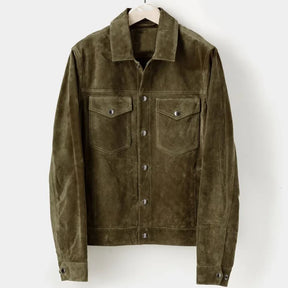 Sam Herren Jacke | Slim Fit Faux Wildleder, Elegant