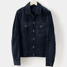 Sam Herren Jacke | Slim Fit Faux Wildleder, Elegant