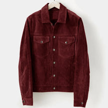 Sam Herren Jacke | Slim Fit Faux Wildleder, Elegant