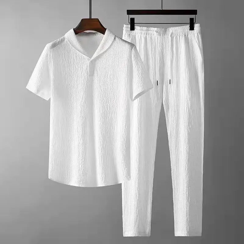Sandro Herren Outfit | Business Casual Hemd und Hose, Atmungsaktive Baumwolle